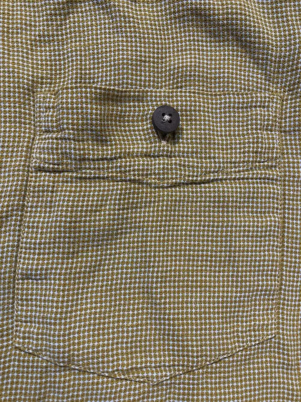 32 Bar Blues Shirt Mens XL Yellow Check Short Sleeve Button Up Casual Cotton